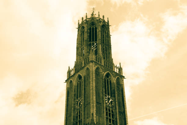 istock tower church building in Netherlands main city 890141454