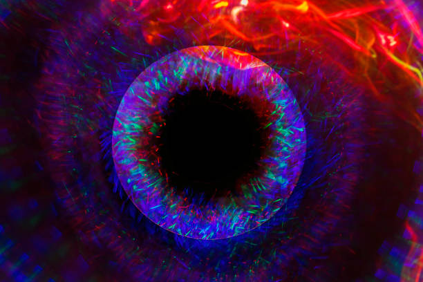 istock Abstract line from LED light with mirror on the black background. 890141906