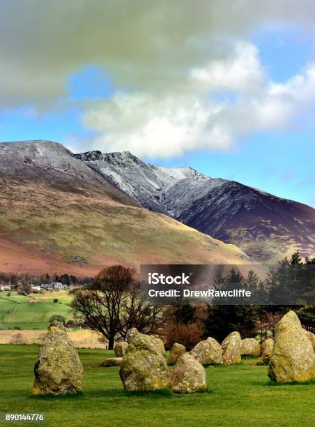 Snow On Blencathra Summit Stock Photo - Download Image Now - Agricultural Field, Blencathra, Castlerigg Stone Circle