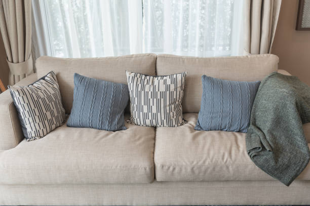 istock modern living room style with brown modern sofa 890150466