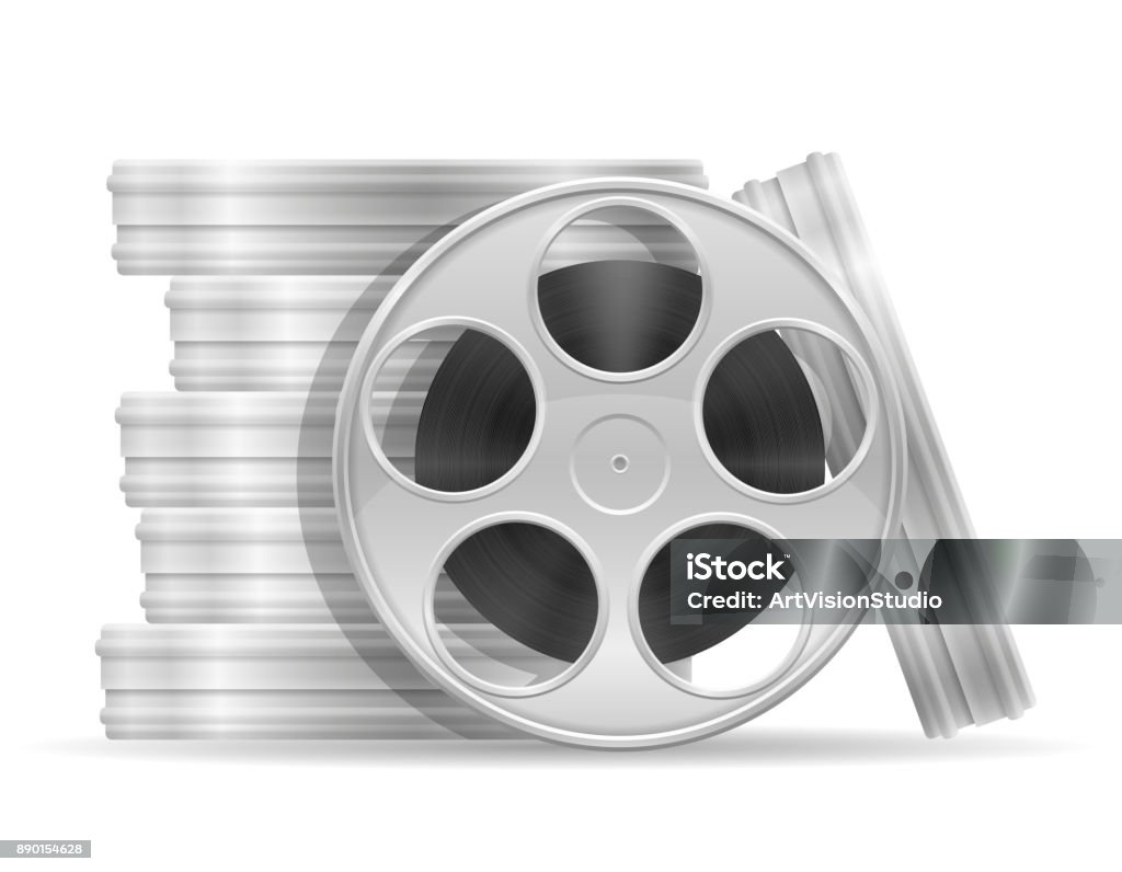 reel with cinema film stock vector illustration reel with cinema film stock vector illustration isolated on white background Abstract stock vector