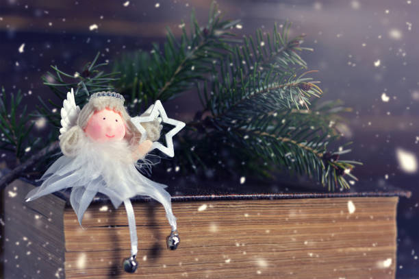 istock Christmas card with Christmas angel 890160886