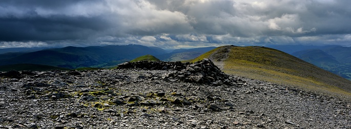 Storm clouds approaching Skiddaw summit