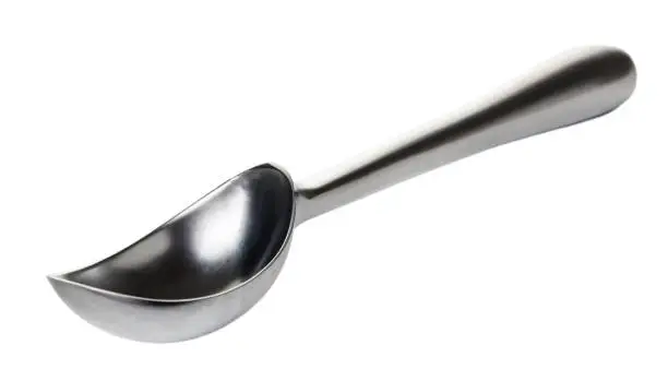spoon for ice cream on white isolated background
