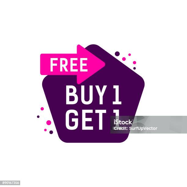 Buy One Get One Lettering Stock Illustration - Download Image Now - Single Object, Agreement, Arrow Symbol