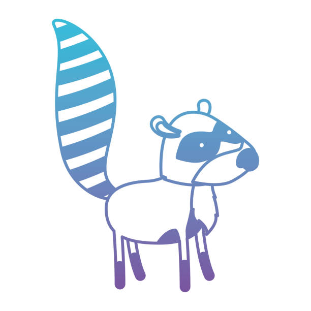 Ilustración de Dibujos Animados De Mapache En Azul Degradado De Contorno De Color Púrpura y más Vectores Libres de Derechos de Aire libre - iStock Ilustración de Dibujos Animados De Mapache En Azul Degradado De Contorno De Color Púrpura y más Vectores Libres de Derechos de Aire libre - iStock