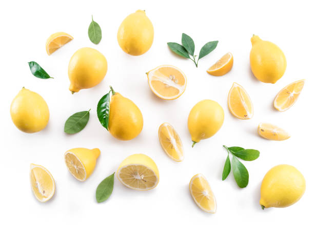 istock Ripe lemons and lemon leaves. 890176522