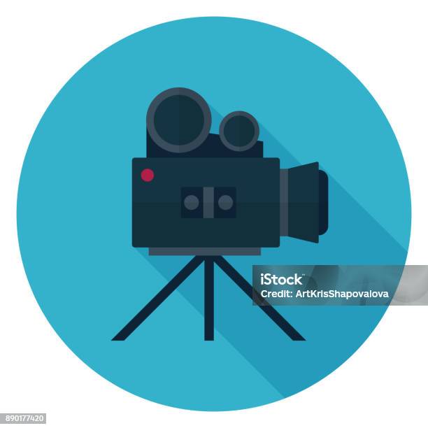 Movie Camera Icon Stock Illustration - Download Image Now - Home Video Camera, Television Camera, Cut Out