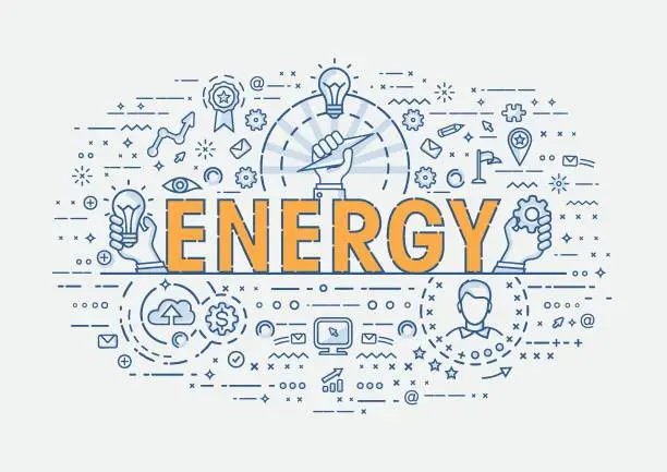 Vector illustration of Thin Concept - Energy