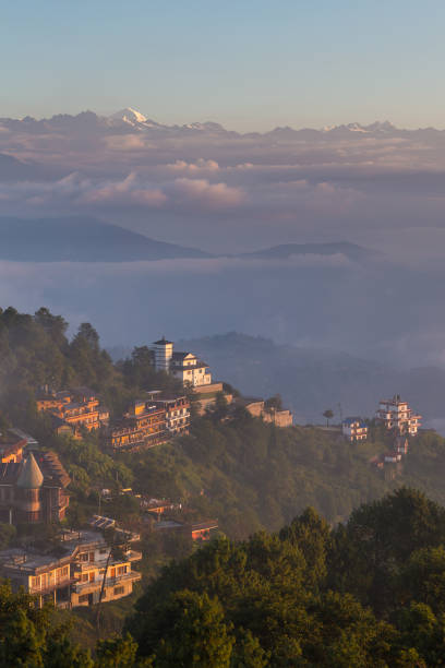 Sunrise in Nagarkot in the Kathmandu Valley. Sunrise in Nagarkot in the Kathmandu Valley. The edge of the valley from where is the best view of the Himalaya. nagarkot photos stock pictures, royalty-free photos & images