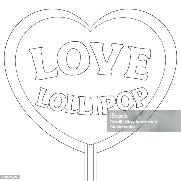 Love Lollipop Balck And White Poster Stock Illustration - Download Image Now - Adult, Birthday, Birthday Present