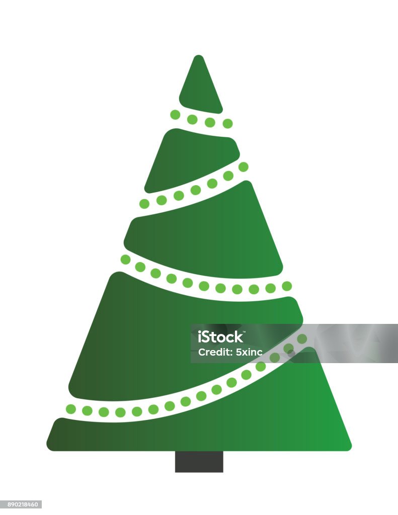 Árbol de Navidad sobre fondo blanco - arte vectorial de 2015 libre de derechos