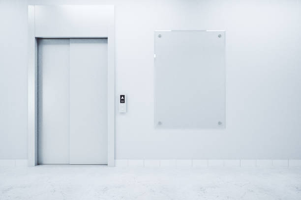 istock Room with glass plate and lift 890221214