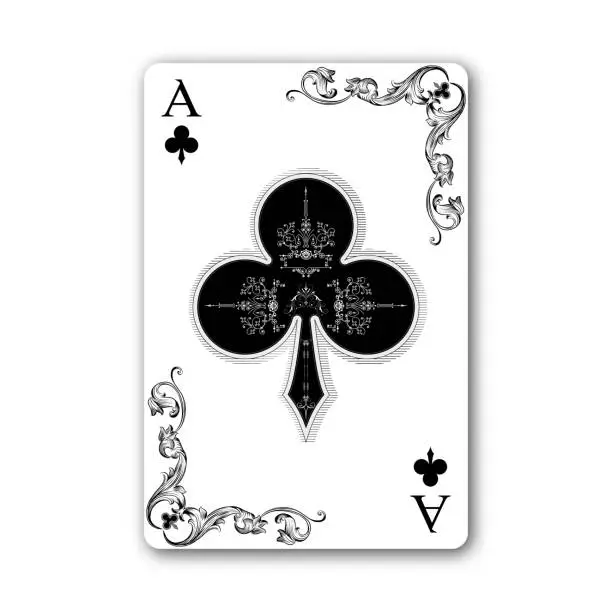 Vector illustration of Ace of clubs