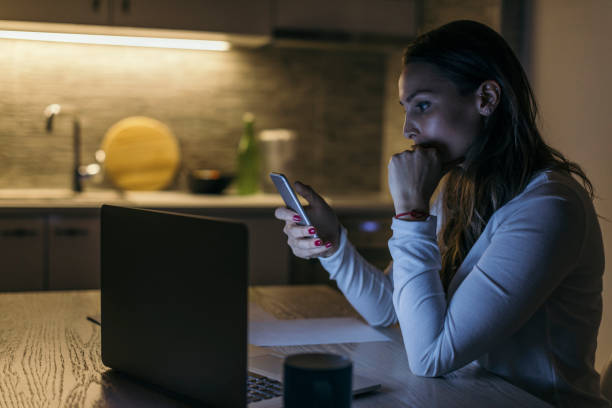 istock Night work of a young woman 890227772