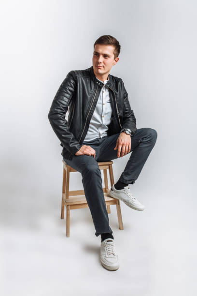 istock The guy in the Studio. The guy in the black jacket. Handsome guy 890231106