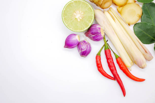 istock Top view herbs,spice on white background and copy space 890244288