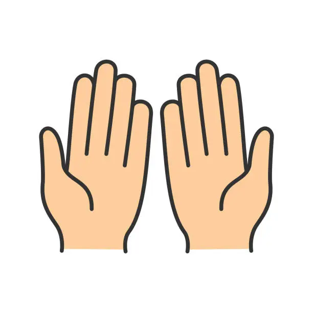 Vector illustration of Muslim praying hands