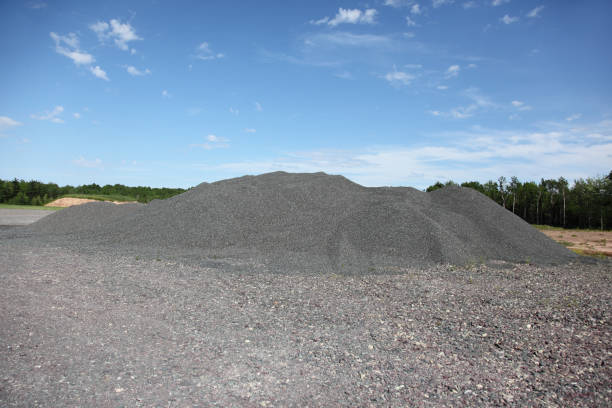 istock Piles of construction material, gravel, aggregate 890252064