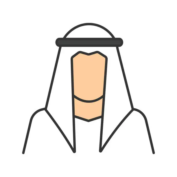 Vector illustration of Sheikh silhouette icon