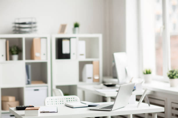 istock Office supplies on desk 890260482