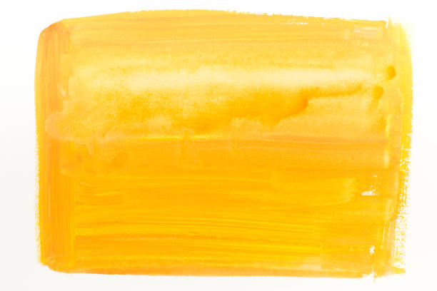 istock yellow watercolor painted texture background on white paper 890260876