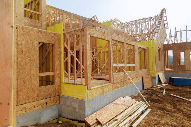 istock New Construction Wood Home Framing Abstract. 890270054