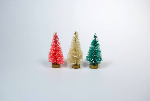 istock Little Bottle Brush Christmas Trees 890270280