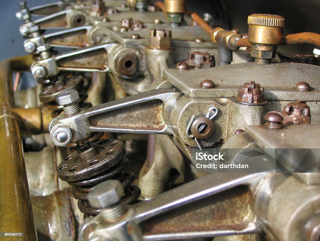 vintage engine engine detail from a historic 1920's racing car Bolt - Fastener Stock Photo