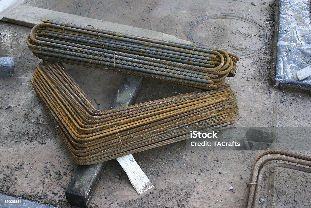 Steel Reinforcing  Bent Stock Photo