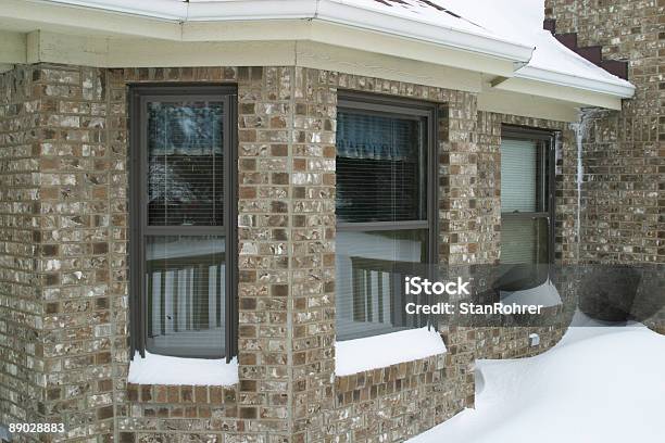 Winter Windows 2 Stock Photo - Download Image Now - Architecture, Brick, Brick House