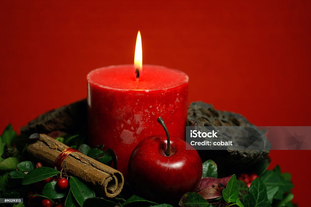 Bougie de Noël rouge - Photo de Avent libre de droits
