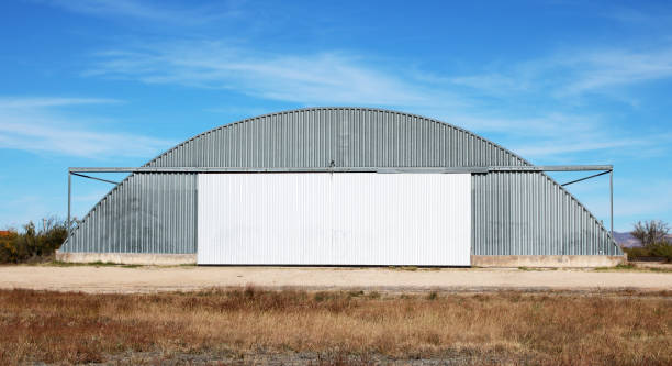 Large modern storehouse with window at wall