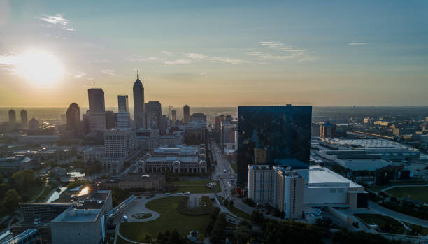 istock Drone view on Indianapolis Downtown, USA 890331640