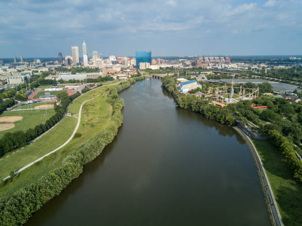 istock Drone view on Indianapolis Downtown, USA 890331750