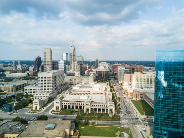 istock Drone view on Indianapolis Downtown, USA 890332102