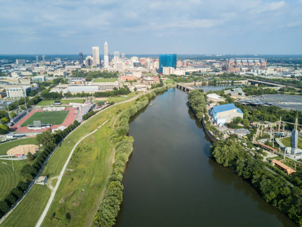 istock Drone view on Indianapolis Downtown, USA 890332310