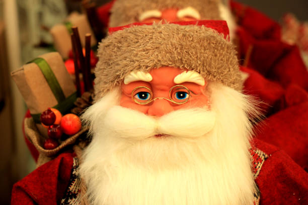 Big Santa Claus figurine displayed in a Christmas store