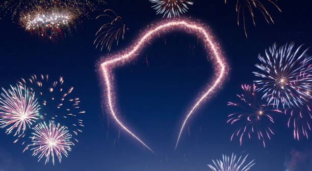 istock Night sky with fireworks shaped as Burundi.(series) 890377706