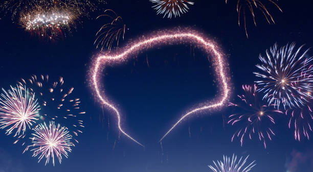 istock Night sky with fireworks shaped as Guinea-Bissau.(series) 890377750