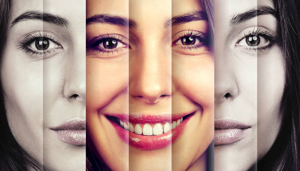 istock Serious woman hiding happy emotions 890386566