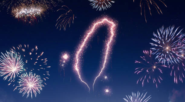 istock Night sky with fireworks shaped as Taiwan.(series) 890393158