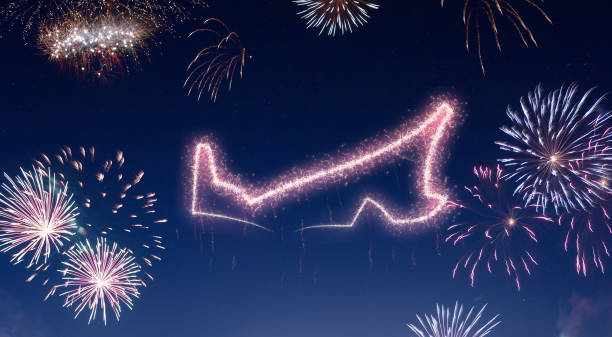 istock Night sky with fireworks shaped as Prince Edward Island.(series) 890393226