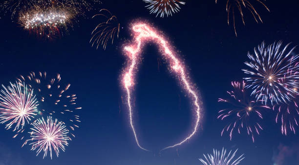 istock Night sky with fireworks shaped as Sri Lanka.(series) 890395520