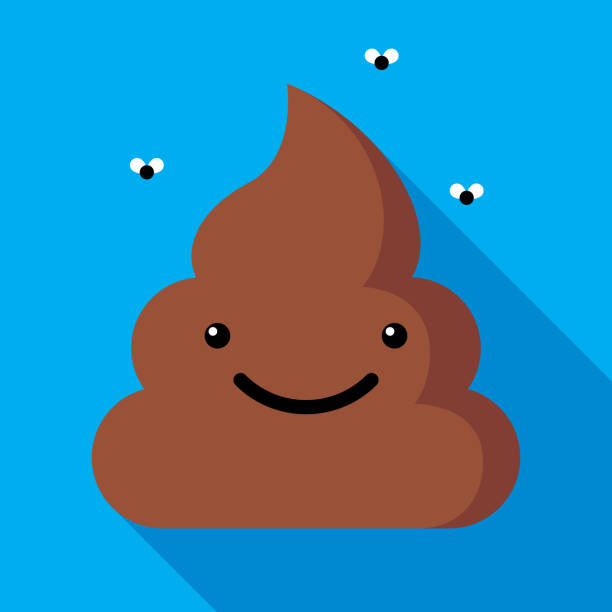 poop symbol flach - shit faced stock-grafiken, -clipart, -cartoons und -symbole