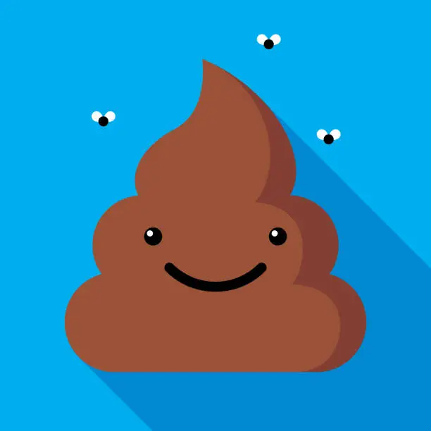 Vector illustration of Poop Icon Flat