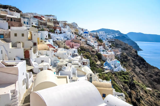 istock Oia Cityscape with Homes on Steep Caldera Slope 890423950