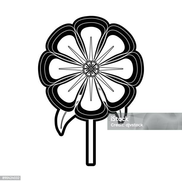 Flower Stem Vector Illustration Stock Illustration - Download Image Now ...