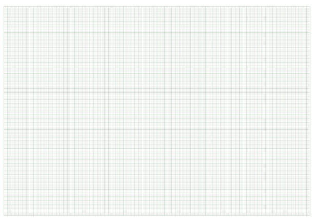 A3 size graph paper green Standard A3 size graph paper math paper stock illustrations