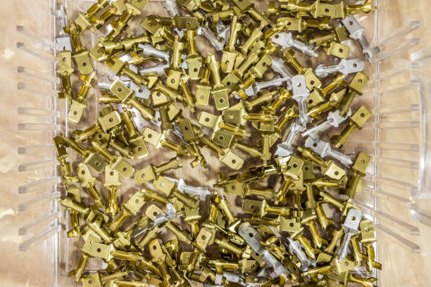 istock Crimp terminal, or connectors, or female disconnect terminal in the box 890464546